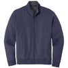 Port Authority Men's Estate Blue Heather/Charcoal Heather Interlock Full-Zip