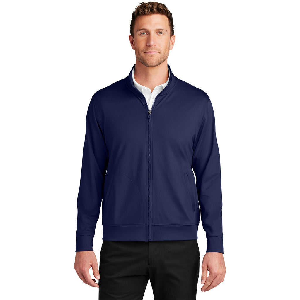 Port Authority Men's True Navy C-FREE Double Knit Full-Zip