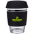 Perka Black Rizzo 12 oz. Glass Mug with Silicone Grip & Lid