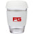 Perka White Rizzo 12 oz. Glass Mug with Silicone Grip & Lid