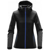 Stormtech Women's Black/Azure Blue Orbiter Softshell Hoody