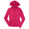 Sport-Tek Women's Pink Raspberry Tech Fleece Full-Zip Hooded Jacket