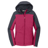 Port Authority Women's Dark Fuchsia/Battleship Grey Hooded Core Soft Shell Jacket