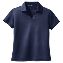 Sport-Tek Women's Navy Dri-Mesh V-Neck Polo