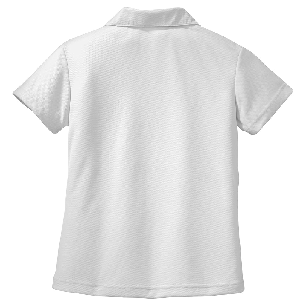 Sport-Tek Women's White Dri-Mesh V-Neck Polo