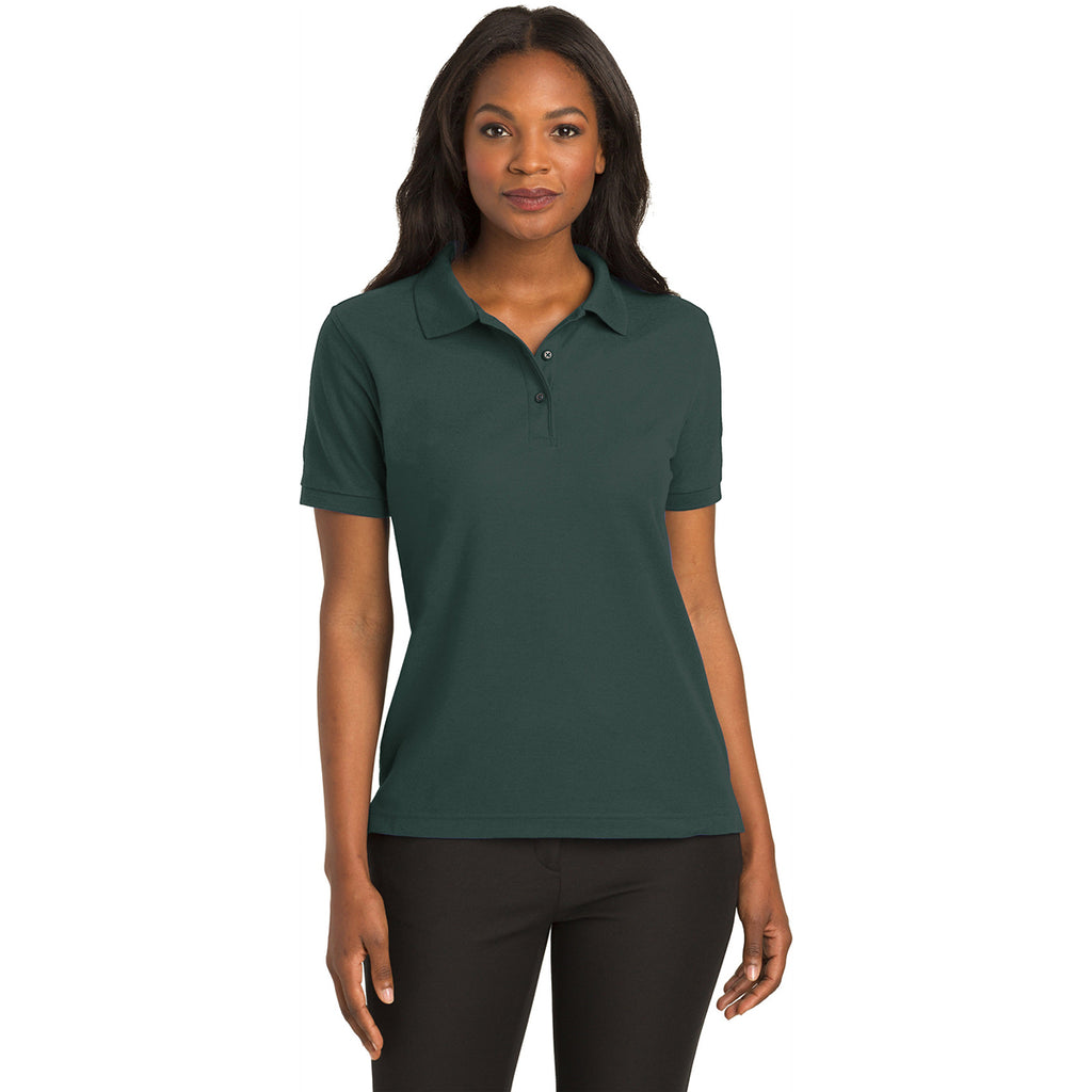 Port Authority Women's Dark Green Silk Touch Polo