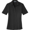 Port Authority Women's Black Silk Touch Interlock Performance Polo