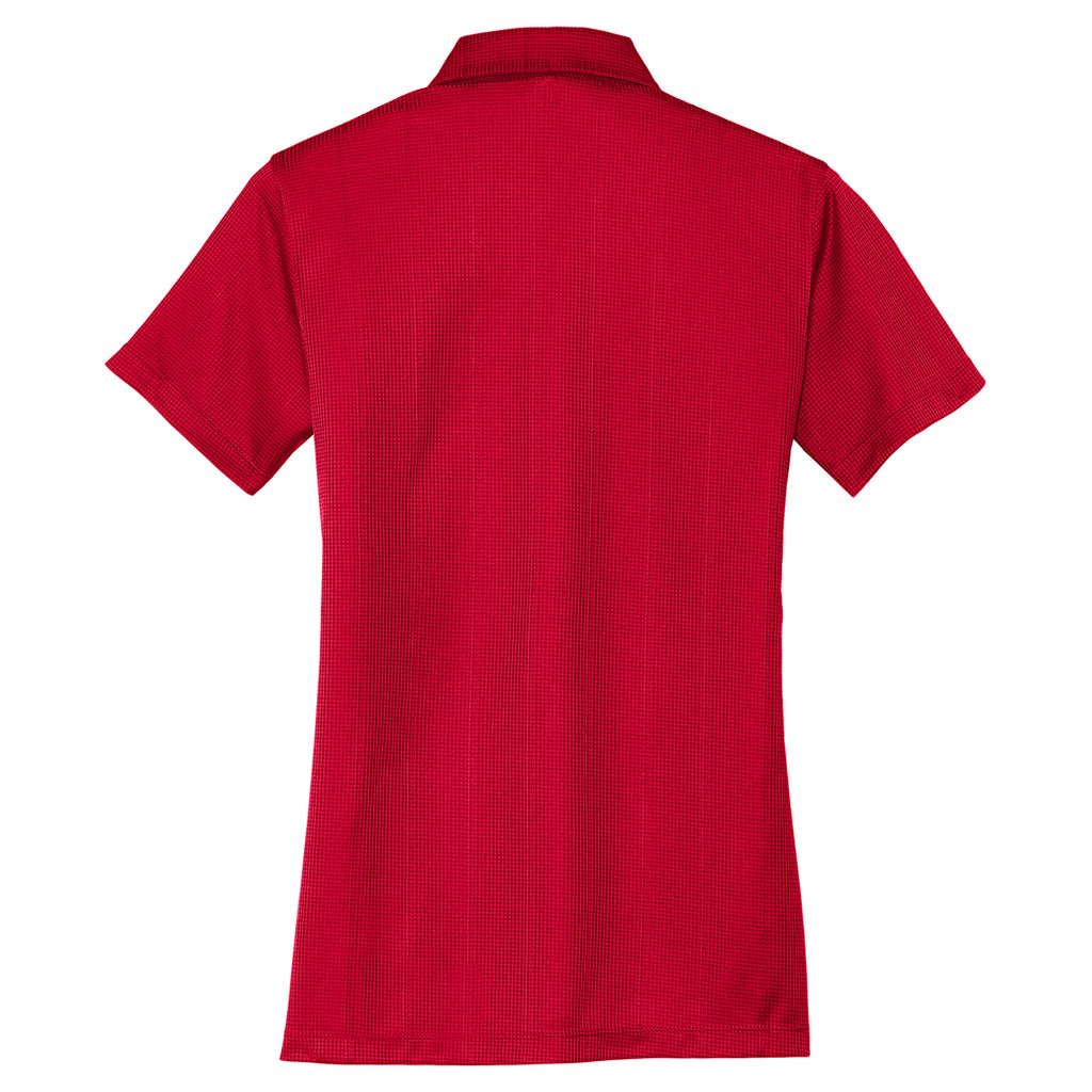 Port Authority Women's Rich Red Performance Jacquard Polo