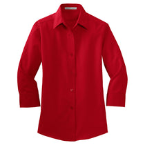 Port Authority Women's Red 3/4-Sleeve Easy Care Shirt