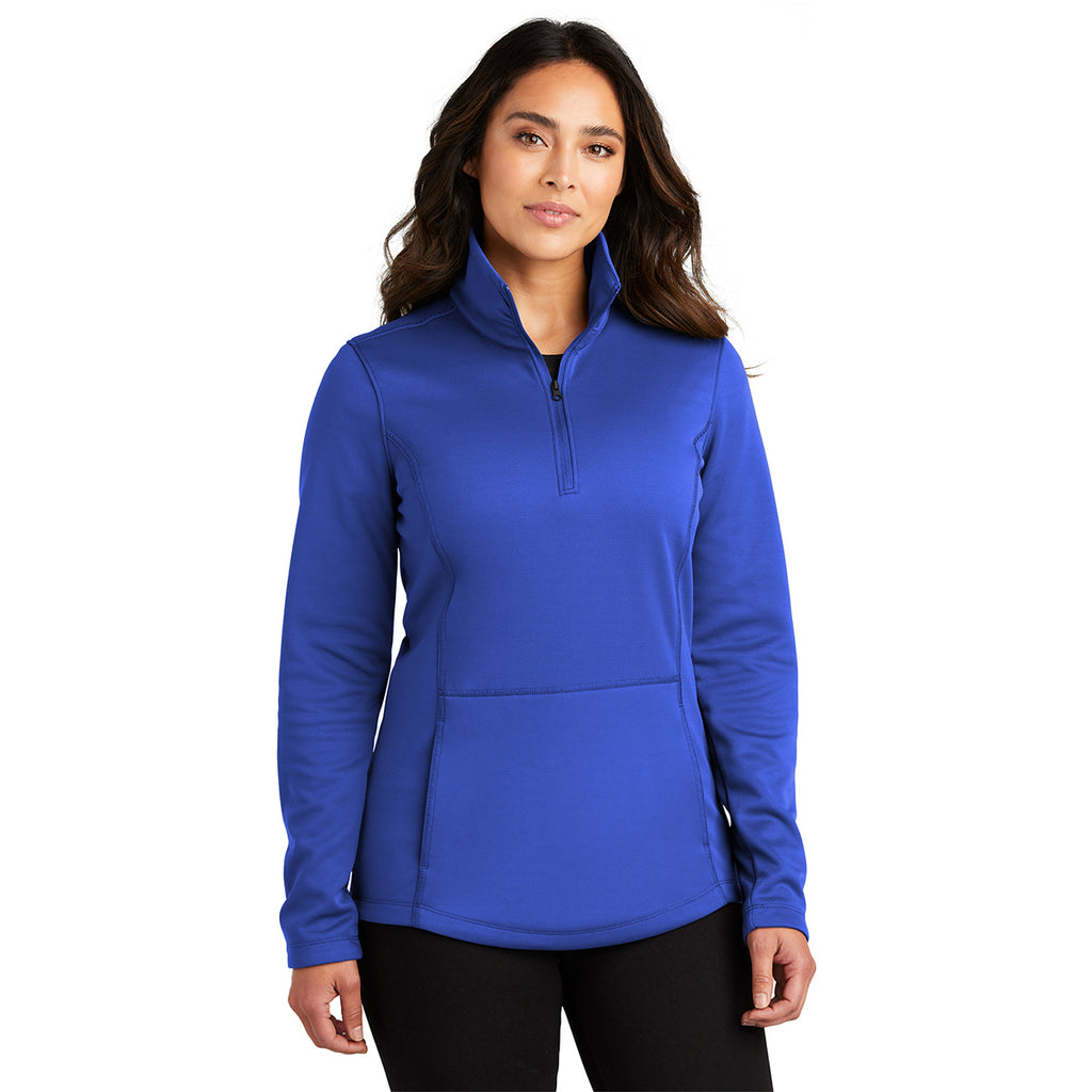 Port Authority Women's True Royal Smooth Fleece 1/4-Zip