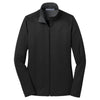 Port Authority Women's Black/Iron Grey Vertical Texture Full-Zip Jacket