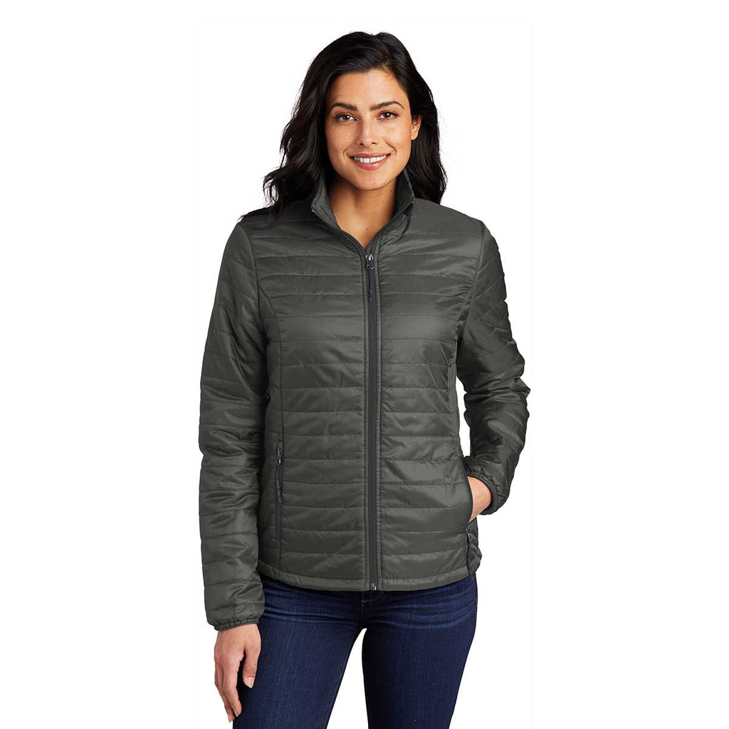 Port Authority Women's Sterling Grey/ Graphite Packable Puffy Jacket