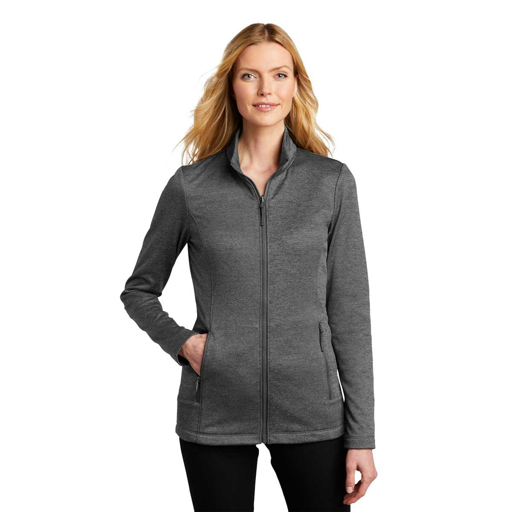 Port Authority Women's Sterling Grey Heather Collective Striated Fleece Jacket