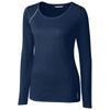 Cutter & Buck Women's Navy Long Sleeve Jaimie Scoop Neck