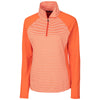 Cutter & Buck Women's College Orange Forge Tonal Stripe Half Zip