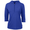 Cutter & Buck Women's Tour Blue Virtue Eco Pique Recycled Half Zip Pullover Hoodie