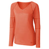 Cutter & Buck Women's College Orange DryTec Long Sleeve Victory V-Neck