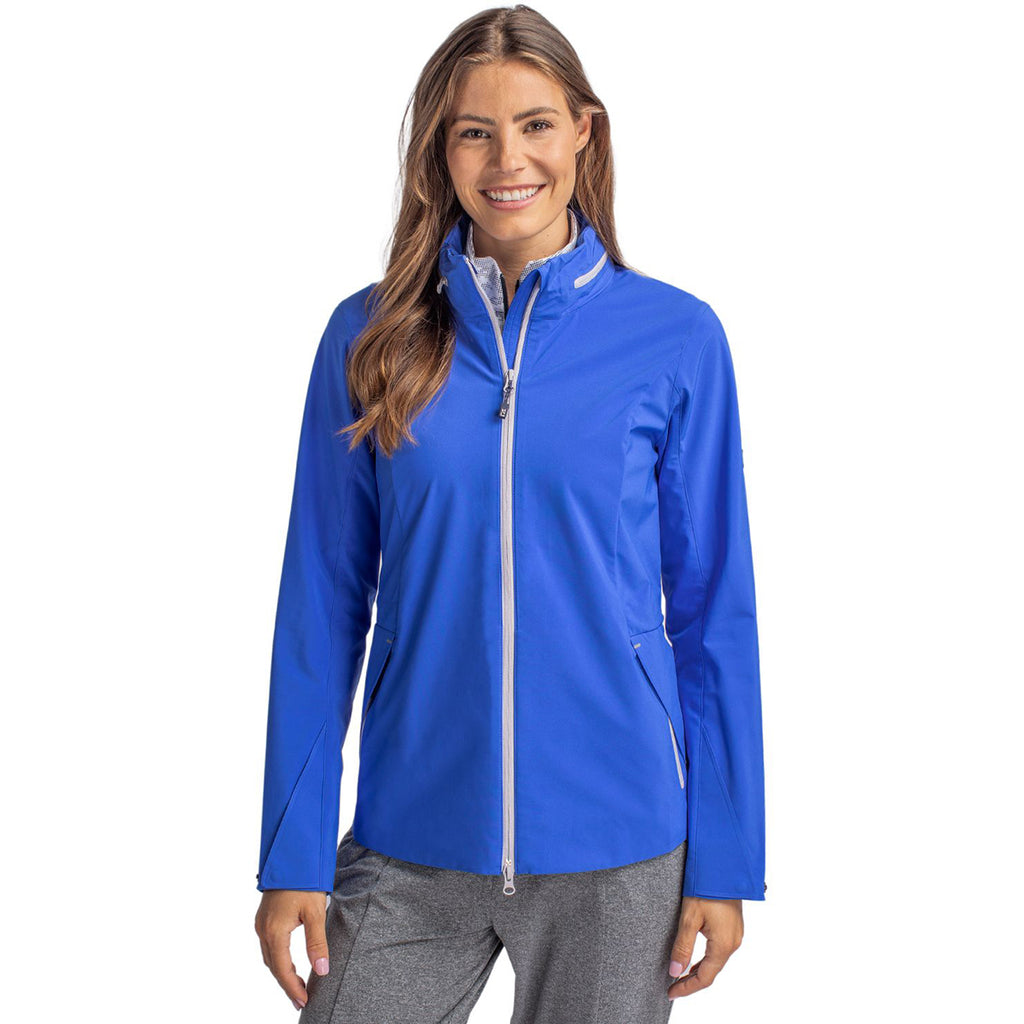 Cutter & Buck Women's Chelan Vapor Water Repellent Stretch Full Zip Rain Jacket