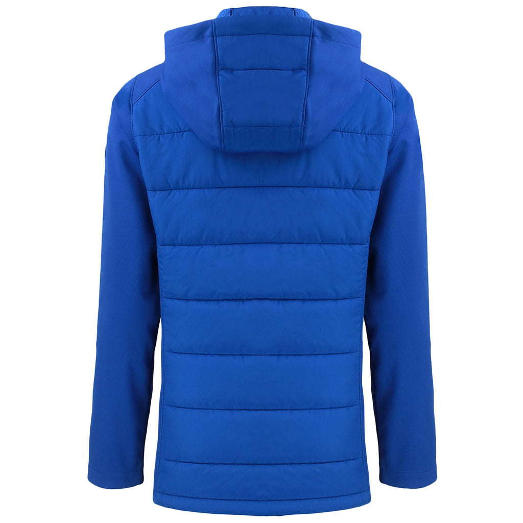 Cutter & Buck Women's Tour Blue Evoke Hybrid Eco Softshell Recycled Full Zip Hooded Jacket