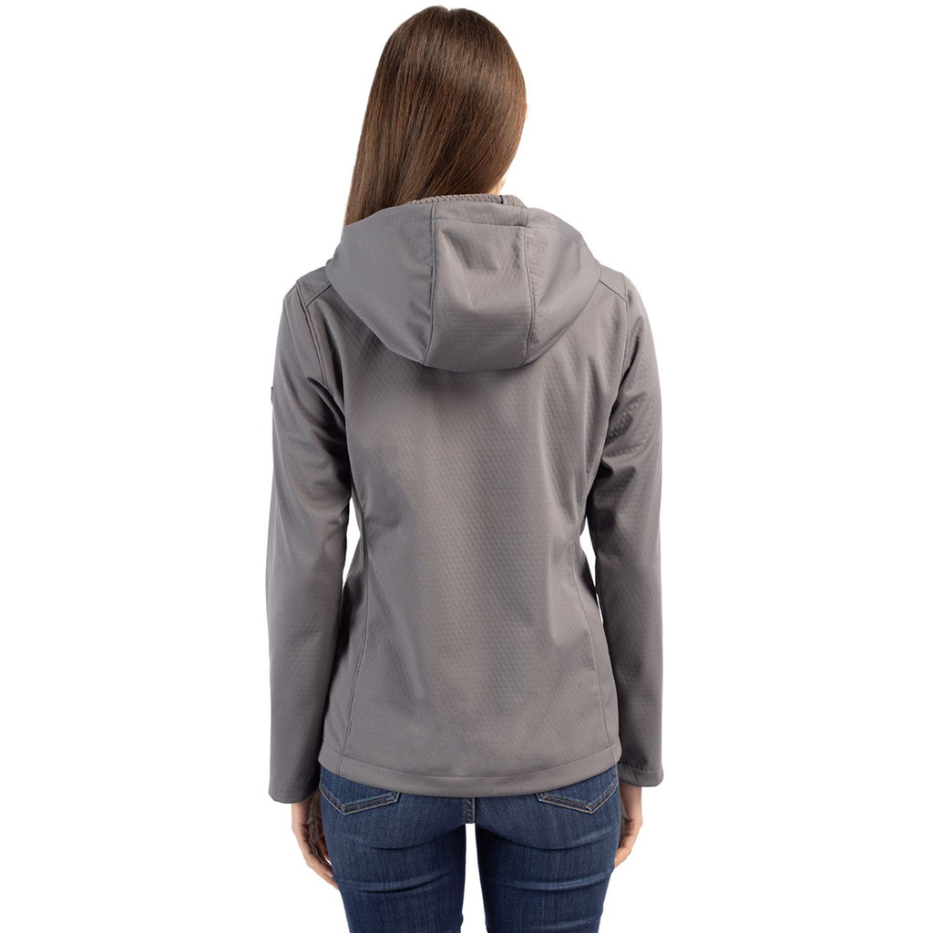 Cutter & Buck Women's Elemental Grey Evoke Eco Softshell Recycled Full Zip Jacket