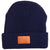 Leeman Navy Cuffed Rib Knit Beanie