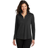 Port Authority Women's Deep Black Dry Zone UV Micro-Mesh 1/4 Zip