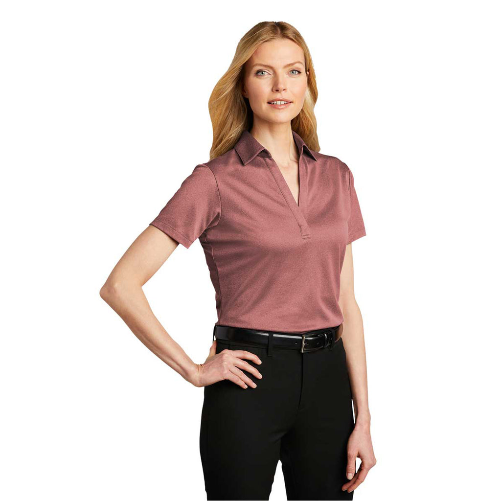 Port Authority Women's Garnet Heather Heathered Silk Touch Performance Polo