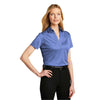 Port Authority Women's Moonlight Blue Heather Heathered Silk Touch Performance Polo