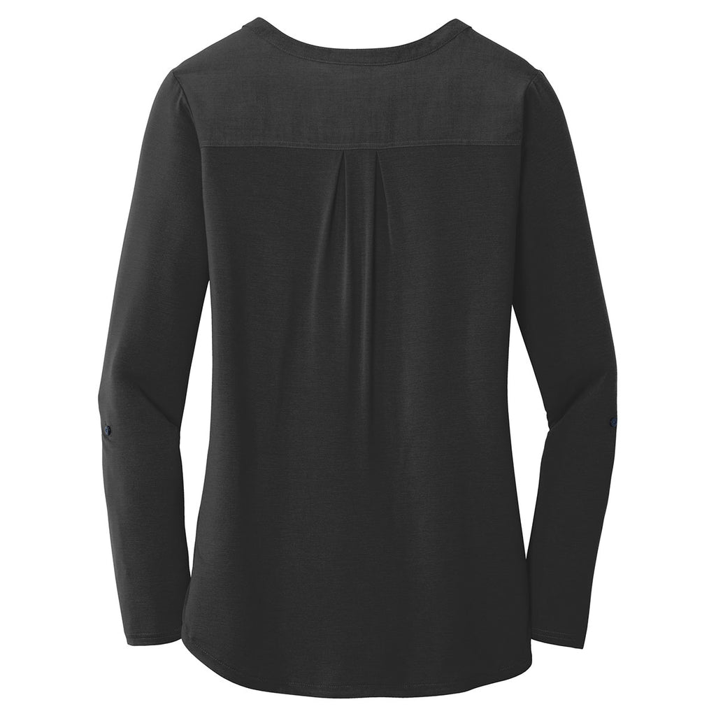 Port Authority Women's Black Concept Henley Tunic