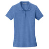 Port Authority Women's Blue Heather Ezcotton Polo