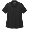 Port Authority Women's Black Heather Fine Pique Blend Polo