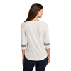 New Era Women's Fan White Solid/ Shadow Grey Tri-Blend 3/4-Sleeve Tee