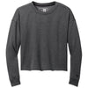 New Era Women's Black Heather Tri-Blend Fleece Crop Crew