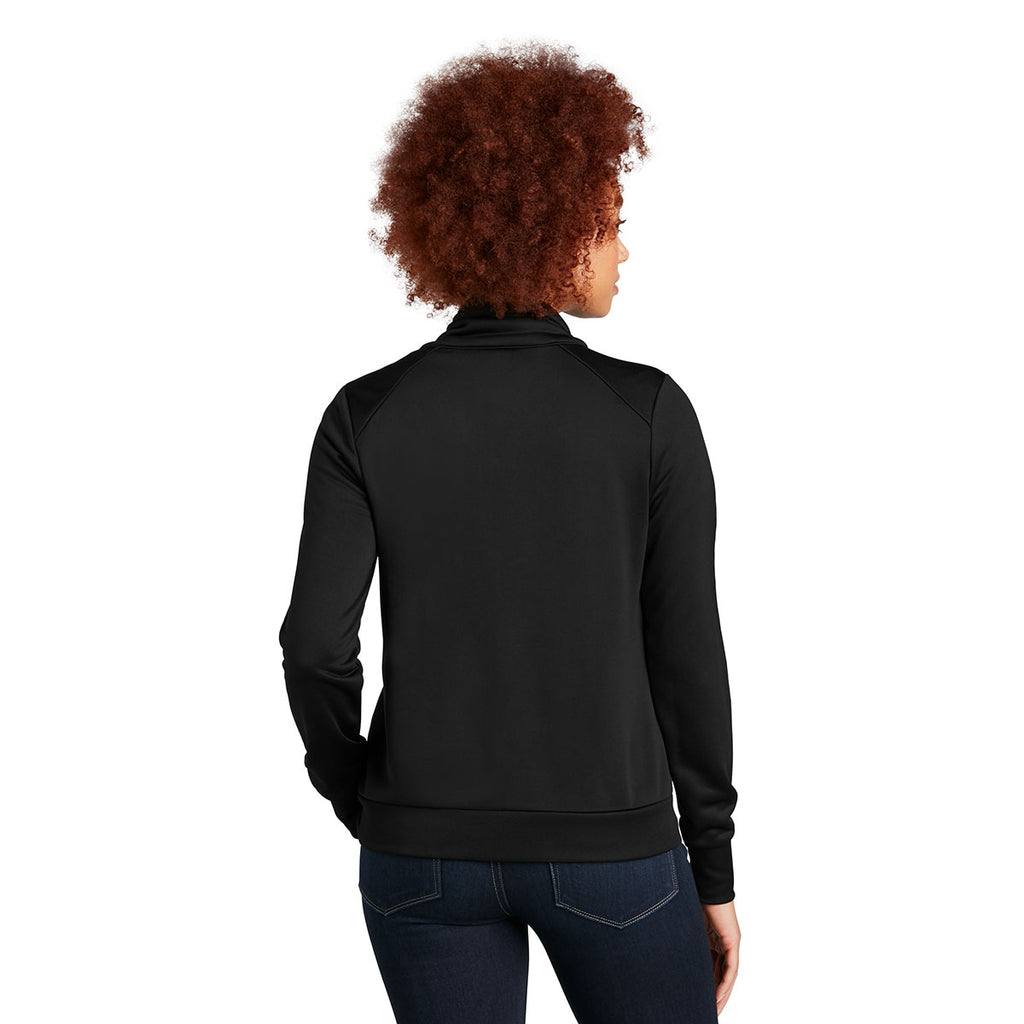 New Era Women's Black Performance Terry Full-Zip Cowl