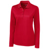 Clique Women's Cardinal Red Long Sleeve Ice Pique Polo