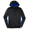 Sport-Tek Women's Black/True Royal Sport-Wick Fleece Colorblock Hooded Pullover