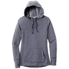 Sport-Tek Women's True Navy Heather PosiCharge Tri-Blend Wicking Fleece Hooded Pullover