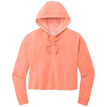 Sport-Tek Women's Soft Coral Heather PosiCharge Tri-Blend Wicking Fleece Crop Hoodie