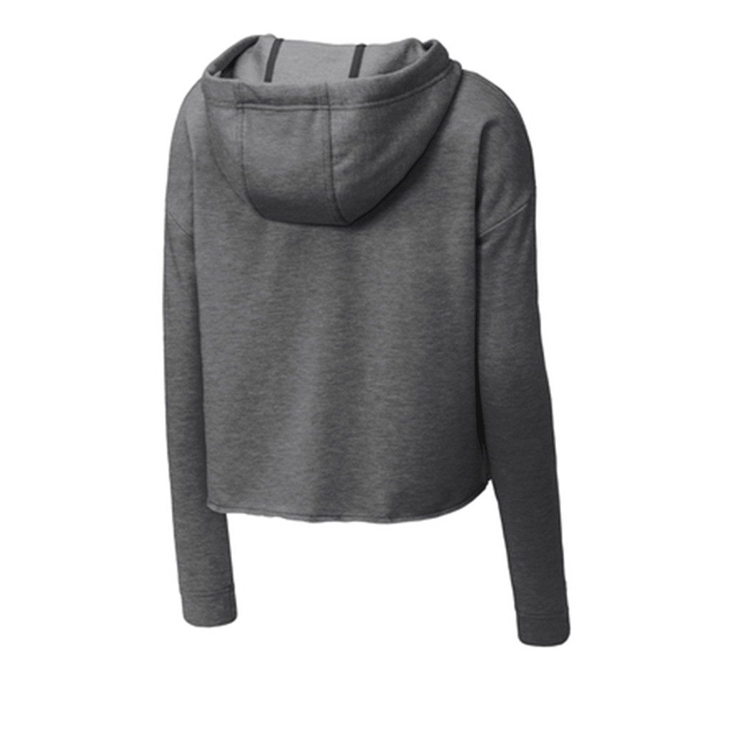 Sport-Tek Women's Dark Grey Heather PosiCharge Tri-Blend Wicking Fleece Crop Hoodie