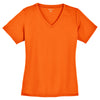 Sport-Tek Women's Neon Orange PosiCharge RacerMesh V-Neck Tee