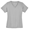 Sport-Tek Women's Silver PosiCharge RacerMesh V-Neck Tee