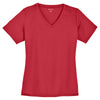 Sport-Tek Women's True Red PosiCharge RacerMesh V-Neck Tee