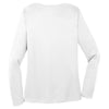 Sport-Tek Women's White Long Sleeve PosiCharge Competitor V-Neck Tee