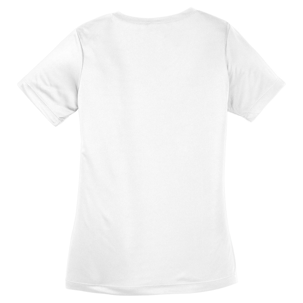 Sport-Tek Women's White PosiCharge Competitor V-Neck Tee