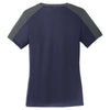 Sport-Tek Women's True Navy/ Iron Grey PosiCharge Competitor Sleeve-Blocked V-Neck Tee