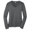 Sport-Tek Women's Graphite Heather Long Sleeve Heather Contender V-Neck Tee