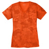 Sport-Tek Women's Neon Orange CamoHex V-Neck Tee