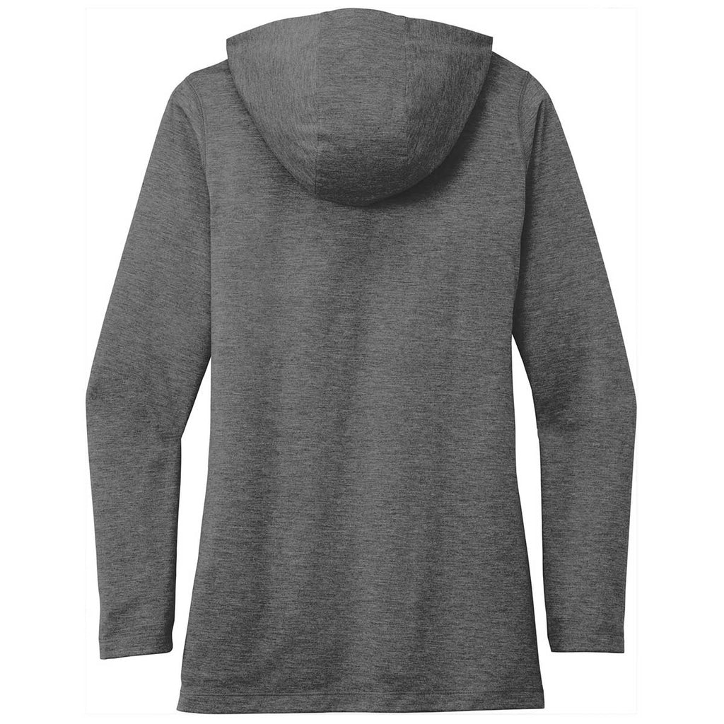 Sport-Tek Women's Dark Grey Heather Posicharge Tri-Blend Wicking Long Sleeve Hoodie