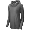 Sport-Tek Women's Dark Grey Heather Posicharge Tri-Blend Wicking Long Sleeve Hoodie