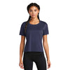 Sport-Tek Women's True Navy PosiCharge Tri-Blend Wicking Draft Crop Tee